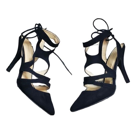 Chinese Laundry Velvet Suede Strappy Mary Jane Heels - Picture 1 of 5